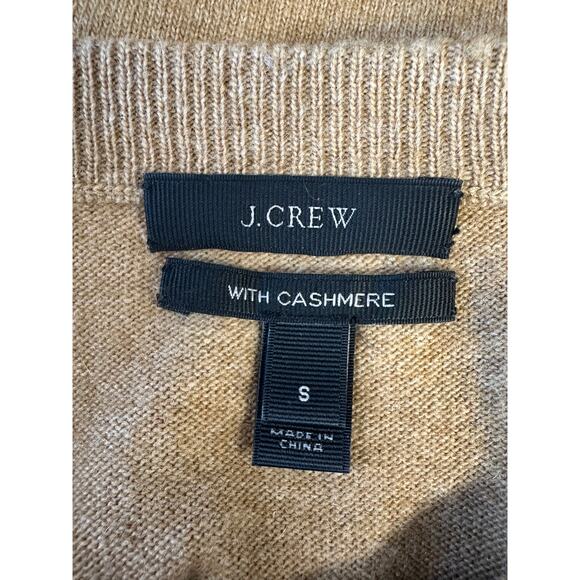 J.Crew Wool Cashmere Camel Sweater Tan Embroidered Animal Pullover Sz S - Picture 8 of 9